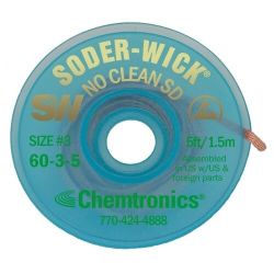 Chemtronics SW16035 Soder-Wick® No Clean SD VACUPAK™ ESD Safe 2.0mm x 1.5m in vacuum packed can pk 6