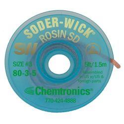 Chemtronics SW18035 Soder-Wick® Rosin SD VACUPAK™ ESD Safe 2.0mm x 1.5m pk6