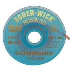 Chemtronics SW18055 Soder-Wick® Rosin SD VACUPAK™ ESD Safe 3.7mm x 1.5m pk6