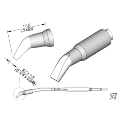 JBC C130 418 LEAD FREE CARTRIDGE 3.2 x 1.5 mm Chisel Bent 3.2 x 1.5